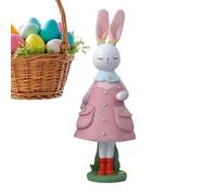 Easter Bunny Resin Statue - Small Rabbit Figurine with Skirt Interior Decoration for Kitchen, Living Room, Office, Farmhouse, Desk, Entryway, Shop Window, Holiday, Birthday, Category, Festival
