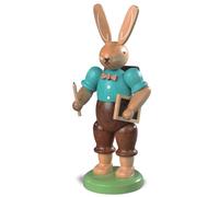 Easter bunny, school boy, height 11 cm / 4 inch, coloured, original Erzgebirg...