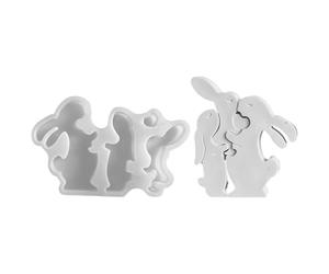 Easter Bunny Shape | Family Gypsum Rabbit,Easter Rabbit Mold for Decoration | For Decorating The House During Spring Break, For Making Crafts And Art With Gypsum, Cement And Concrete