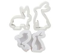 Easter Bunny Silicone Mold 2PC, Resin Casting Cute Bunny Shape Mould, Hollow Ornament Mold for Easy Demoulding, Epoxy Rabbit Moulds for Easter Home Desktop Decor