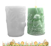 Easter Bunny Silicone Mold - 3D Cylinder Craft Molding Tool, Plaster Ornament Setting Function, Creative Epoxy Resin Making Details, Dec