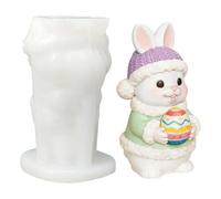 Easter Bunny Silicone Mold,3D Rabbit Reusable Figurine - Easter Bunny Silicone Candle Mold,for Home Decoration Soap Casting Holiday Birthday Offices Room Desktop Weekday School