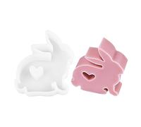 Easter Bunny Silicone Mold - Hollow Love Candle Casting Form, Flexible DIY Craft Tool | Reusable Silicone Sculpture Mold, Creative Wax Making Accessory, Decorative Handmade Template Of Gift Projects F
