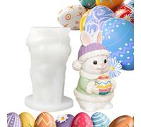 Easter bunny silicone mould, 3D rabbit figure for home decoration, plaster mould, Easter bunny, for birthdays, offices, rooms, desks, days of the week, schools, student dormitories and apartments