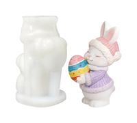 Easter Bunny Silicone Mould, 3D Rabbit Figurine Maker, 12 x 8 x 5 cm Bunny with Easy Pop, Durable Resin Casting Supply, Home Decor with Detailed Design, Animal Soap Mould for Easter