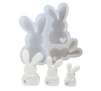 Easter Bunny Silicone Mould, Rabbit Shape - Cute Soap Mould, Hollow Heart Plaster Moulds for Candle Making, Crafts, Epoxy Resin Moulds for Home Decoration