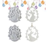 Easter Bunny Silicone Mould - Silicone Craft Tool for Rabbit Figures | Casting Moulds Made of Epoxy Resin | For Resin Art Easter Decoration DIY Decoration for Hanging Holiday Party