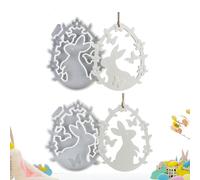 Easter Bunny Silicone Mould - Spring Rabbit Silicone Mould for Crafts, Casting Mould for Decorative Hanging Figures, for Resin Crafts, DIY Lovers, Family and Friends for Holiday Parties and Parties as