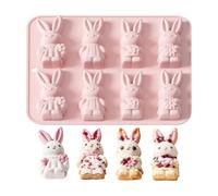 Easter Bunny Silicone Moulds, Easter Chocolate Molds Rabbits Shape Candy Mold Non-Stick Fondant Mould Baking Tools for Gummies Cupcake Fudge Jelly Pastry Ice Soap Cake Decoration