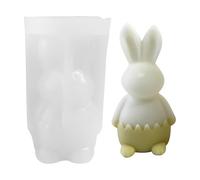 Easter Bunny Silicone Moulds Reusable 3D Rabbit Candle Mould Easter Resin Casting Molds Bunny Mold for Candle Making Handmade Soap DIY Crafts Home Decor (Bunny-B)