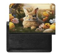 Easter Bunny Spring Butterfly Passport Holder for Travel PU Leather Passport Book Card Holder Case Cute Passport Wallet Ultra Slim Passport Cover Passport Protector Case for Women Men