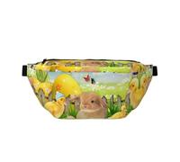 Easter Bunny Spring Butterfly Print Fashionable Waist Bag - Sling Bag, Ideal for Travel, Running, Hiking, Cycling, and More