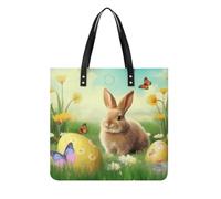 Easter Bunny Spring Butterfly Shoulder Bag Handbags Tote Bag