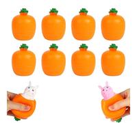 Easter Bunny Squeeze Toys, Easter Carrot Rabbit Squeeze Fidget Toys, Cute Carrot Rabbit Sensory Toys, Easter Basket Essentials,Party Basket Fillers Fidget Toy, Easters Gifts for Adults (8pcs)