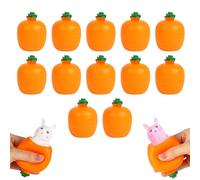 Easter Bunny Squeeze Toys, Easter Carrot Rabbit Squeeze Fidget Toys, Cute Carrot Rabbit Sensory Toys, Easter Basket Essentials,Party Basket Fillers Fidget Toy, Easters Gifts for Adults (12pcs)