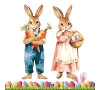Easter Bunny Stickers - Pack of 2 Reusable Window Stickers, Cute Static Sticker Decorations, Holiday Window Stickers | Adorable Festive for Home, Business