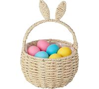 Easter Bunny Storage Basket with Handle Multi-Use Organiser for Kids' Toys, Fruits, Eggs & Beach Supplies, Easter Bunny Egg Hunt Baskets
