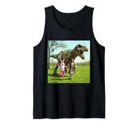 Easter Bunny Taking a Selfie as he & Jesus Run from Dinosaur Tank Top