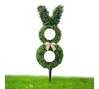 Easter Bunny Topiary - Evergreen Rabbit Factory, Faux Boxwood Sculpture | Spiked Bush on the Ground for Imitating Outdoor Spring Bunny Decoration, Home Garden Outdoor Porch Celebration Setup