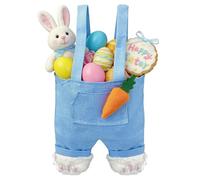 Easter Bunny Tote Bag Rabbit Overalls Shape Festive Pouch