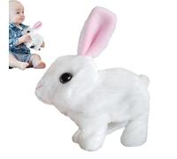Easter Bunny Toy - 16x9x16cm Plush | Stuffed Bunny - Plush Interactive Toy Figures | Easter For Kids With Sounds - Electronic Pet Stuffed Animal Realistic Rabbit Hopping Twitching Wiggling Ears