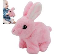 Easter Bunny Toy - 16x9x16cm Plush | Stuffed Bunny - Plush Interactive Toy Figures | Easter For Kids With Sounds - Electronic Pet Stuffed Animal Realistic Rabbit Hopping Twitching Wiggling Ears