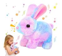 Easter Bunny Toy,My Realistic Bunny Toy,Easter Interactive Rabbit Plush Toy with Sounds,Wiggling Ears,Movements,Stuffed Bunny Electric Toys,Hopping Electric Toys,Easter&Birthday Gift for Toddlers Kids