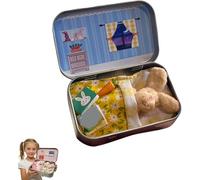 Easter Bunny Toys Hug in a Box for Kids Pocket Bunnies in Tin Box, Personalised Mini Plush Bunny-House Small Pocket Stuffing-Bunnies Animal Anxiety Gifts DIY Pet Adoption Easter Baskets (Khaki)