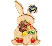 Easter Bunny Tray, Rabbit Shaped Charcuterie Board Wood Dessert Serving Plate Kitchen Appetizer Tray Cheese Board Sushi Fruits Snacks Platter Easter Decor