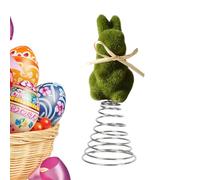 Easter Bunny Tree Topper | Festival Moss Rabbit Spring Ornament - Holiday Bunny Topper | for Home Farmhouse Porch Mantel Cabinet Centerpiece Party Gathering Basket Celebration