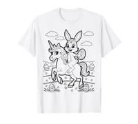 Easter Bunny Unicorn Coloring For Kids DIY Paint Color In T-Shirt
