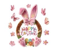 Easter Bunny Window Decorations | Static Butterfly Decals | Spring Butterfly and Rabbit Window Stickers - Easter Party Decoration Home Office Room