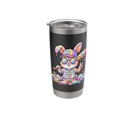 Easter Bunny with Baseball Bat Colorful ice Cream Drip Eggs Stainless Steel Insulated Tumbler