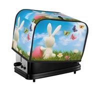 Easter Bunny with Eggs and Spring Butterfly Patterned kitchen appliance protective cover, suitable for toasters and roasting chicken utensils
