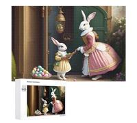 Easter Bunny with Eggs Basket-3 Jigsaw Puzzle for Adults And Families, 1000 PCS, A Creative Way to Unwind after A Busy Day, for Cosy Nights