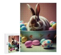 Easter Bunny with Eggs: Birthday Gift, 500 PCS Decorative Wooden Puzzle - for A Rewarding Weekend Challenge