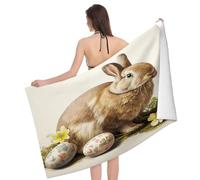 Easter Bunny With Some Easter Eggs Bathroom Towels Lightweight Swimming Towels Absorbent Bath Towel For Camping Spa Holiday Gym 80X130Cm