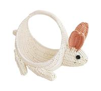Easter Bunny Woven Basket Handmade Rattan Easter Candy Eggs Basket for Candy Style B
