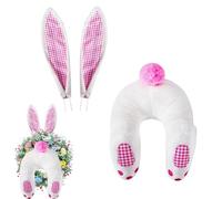 Easter Bunny Wreath Accessory, Easter Bunny Wreath, 3 Pieces Easter Bunny Butt And Ears Wreath Attachment, Hanging Easter Decoration for Front Door, Indoor, Farmhouse Porch