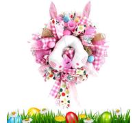 Easter Bunny Wreath, Festive Spring Design, 45x30cm, Bunny Wall Decoration, Artificial Spring Wreath, Long-Lasting, For Living Rooms, Bedrooms, Kitchens, Entryways, Fireplaces