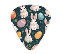 Easter Bunny Wzywhj Prints Abs Guitar Picks 12 Piece, Easy Grip Uke Picks For Your Bass, Ukulele, Acoustic Or Electric Guitar