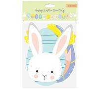 Easter Bunting Banner Hanging Garland 2M Egg Hunt Room Garden Decoration with Eggs Chicks & Bunnies - 2 Meter Happy Easter Banners