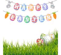 Easter Bunting,Easter Decorations,Rabbit Bunting Easter Egg Bunny Happy Easter Bunting Garland for Home Easter Party Supplies Spring Decorations Photo Props