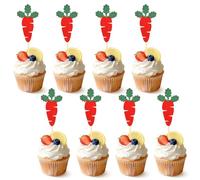 Easter Cake Decoration Cute Rabbit Radish Rabbit Ears Cupcake Toppers Colourful Bunny Easter Cake Decoration Easter Theme Cake Decoration for Easter Party Baby Shower Birthday Desserts Cake (B-24