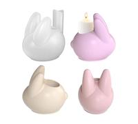 Easter Candle Molds, Food Grade Casting Form, Bunny Holder Shape, for Creative Crafting, with Easy Release Design, for Wax Clay Epoxy Plaster Aromatherapy, Holiday DIY Decoration Use