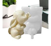 Easter Candle Molds - Heat Resistant Silicone, Easter Bunny Mold for Handmade Candle Making, Resin Soap Fondant Cake Decorations for Home Festivals, Craft Projects, 3.94x2.76inch