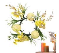 Easter Candle Ring - Spring Egg, Artificial Pillar Candle Wreath, Festive Garland Candle Holder, Decorative Table Centerpiece for Home | Beautiful Mantle Decoration for Easter Holidays
