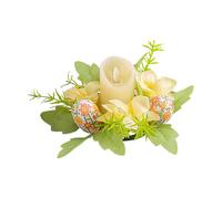 Easter Candle Rings - Easter Egg Holiday Candle Rings Artificial Flowers Wreaths,Sturdy Table Centerpiece, Spring Wreath for Spring Holiday Home Kitchen Decor