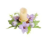 Easter Candle Wreath, Easter Egg Candle Rings Wreaths, Easter Eggs Holiday Candle Rings, Artificial Candle Wreaths, Flower Garland, Sturdy Table Topper for Easter Spring Holiday Home Kitchen