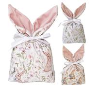 Easter Candy Bag - 10 Pieces Storage Pouch With Drawstring | Bunny Ear Easter Bag | Plush Fabric Treat Sc | Reusable Plush Fabric Treat Bags, Scenario For